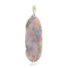 Lightning Ridge-Schwarzer Opal-Goldanhänger