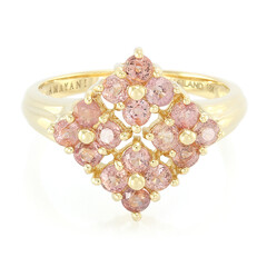 Nicht erhitzter Padparadscha-Saphir-Goldring (AMAYANI)