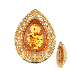 Baltischer Cognac-Bernstein-Silberanhänger