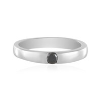Schwarzer Brillant-Silberring