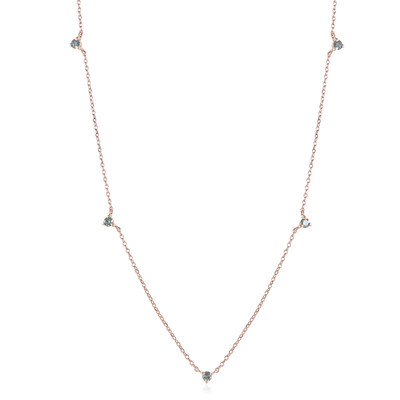 Himmelblauer I2 Diamant-Goldhalskette