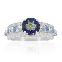 Blauer Mystik-Quarz-Silberring