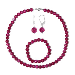 Pinkfarbene Lava-Silberset