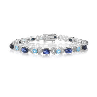 Blauer Stern-Saphir-Silberarmband