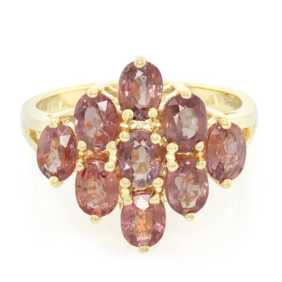 Nicht erhitzter Padparadscha-Saphir-Goldring (AMAYANI)