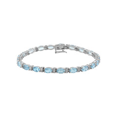 Himmelblauer Topas-Silberarmband