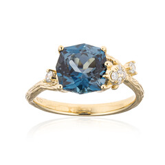Londonblauer Topas-Goldring (Smithsonian)