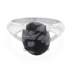 Schneeflocken-Obsidian-Silberring