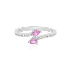 Pinkfarbener Saphir-Silberring