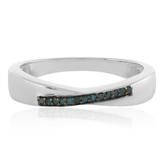 Blauer I3 Diamant-Silberring