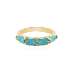 Blauer I3 Diamant-Silberring