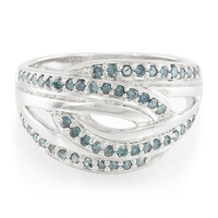 Fancy-Diamant-Silberring