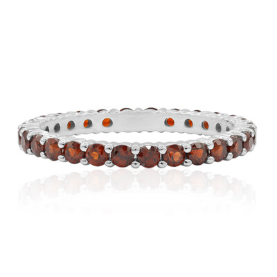 Mosambik-Granat-Silberring (MONOSONO COLLECTION)