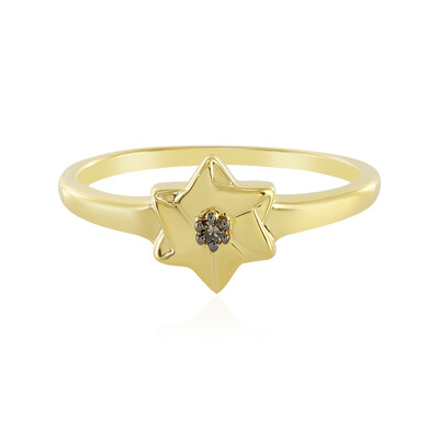SI1 Champagner-Diamant-Silberring
