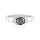 Schwarzer Brillant-Silberring