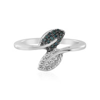 Blauer SI1 Diamant-Silberring