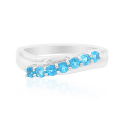 Goias-Neonblauer Apatit-Silberring
