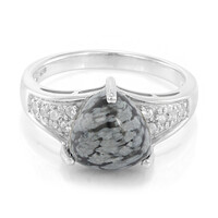 Schneeflocken-Obsidian-Silberring