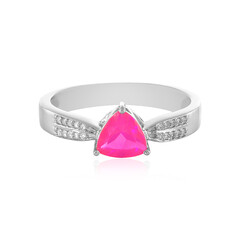 Äthiopischer Pinkfarbener Opal-Silberring