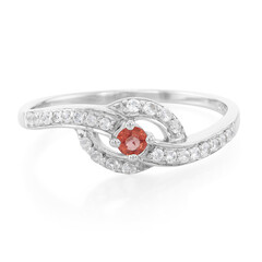 Padparadscha-Saphir-Silberring