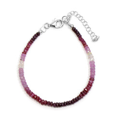 Burmesischer Rubin-Silberarmband