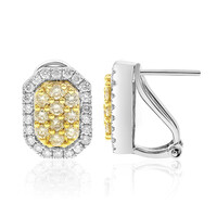 Gelber SI2 Diamant-Goldohrringe (CIRARI)