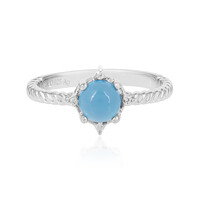 Blauer Chalzedon-Silberring
