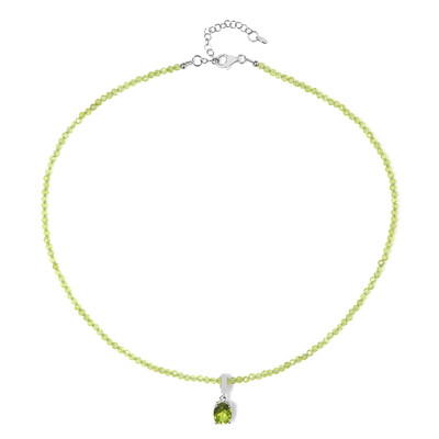 Peridot-Silberhalskette