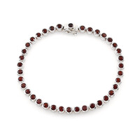 Mosambik-Granat-Silberarmband