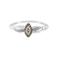 SI1 Champagner-Diamant-Silberring