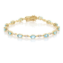 Schweizblauer Topas-Silberarmband