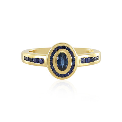 Blauer Saphir-Silberring