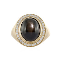 Schwarzer Stern-Saphir-Goldring
