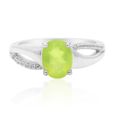 Brasilianischer Grüner Opal-Silberring