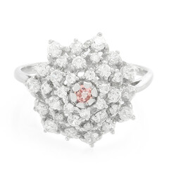 Padparadscha-Saphir-Silberring