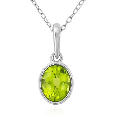 Peridot-Silberhalskette