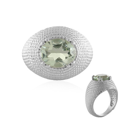 Grüner Amethyst-Silberring