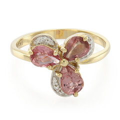 Nicht erhitzter Padparadscha-Saphir-Goldring (AMAYANI)