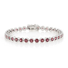 Himbeer-Rhodolith-Silberarmband