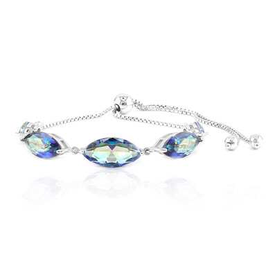 Blauer Mystik-Quarz-Silberarmband