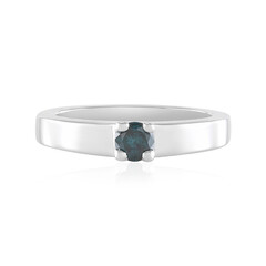 Blauer I2 Diamant-Silberring