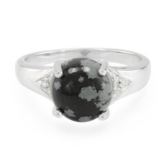 Schneeflocken-Obsidian-Silberring