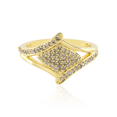 I3 Champagner-Diamant-Silberring