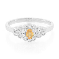 Oranger Saphir-Silberring
