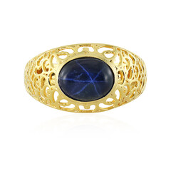 Blauer Stern-Saphir-Silberring