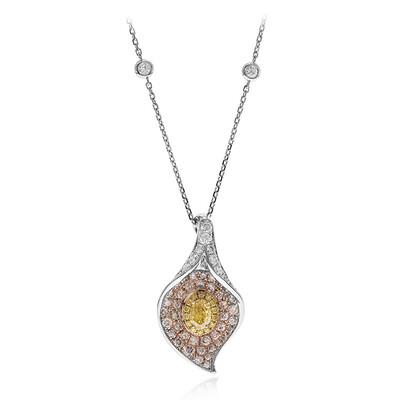Gelber SI2 Brillant-Goldhalskette (CIRARI)
