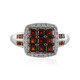 Roter Granat-Silberring