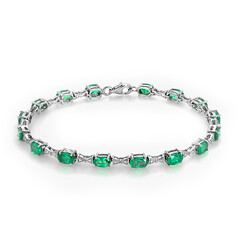 Sambia-Smaragd-Silberarmband