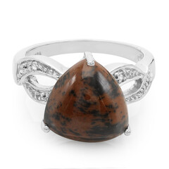 Mahagoni-Obsidian-Silberring