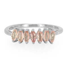 Padparadscha-Saphir-Silberring